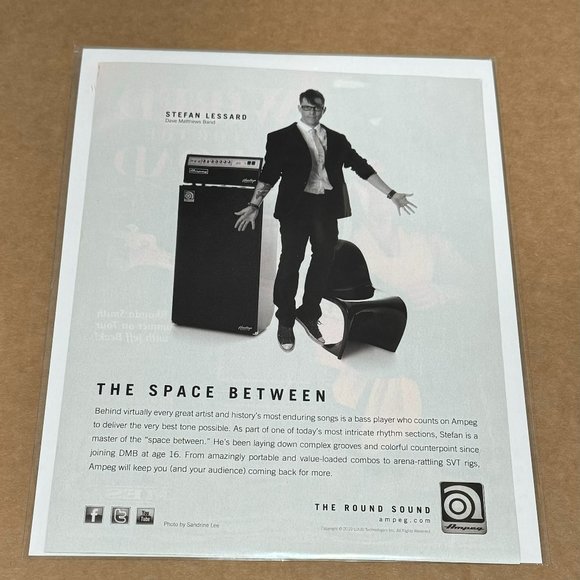 AMPEG AMPS - STEFAN LESSARD of DAVE MATTHEWS BAND - 2010 Print Advertisement - Picture 1 of 1